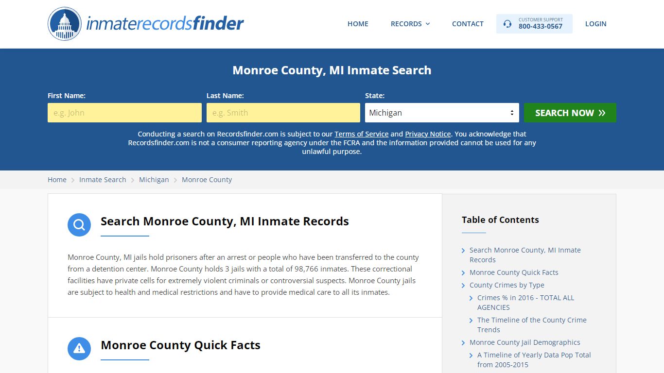 Monroe County, MI Inmate Lookup & Jail Records Online